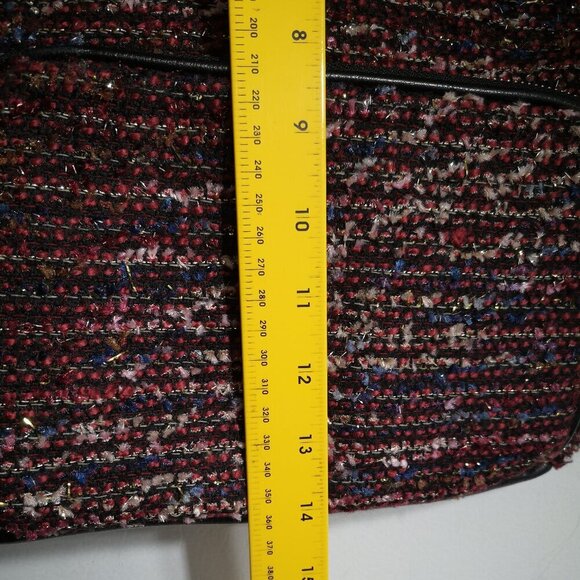 Aldo Adult Ladies Burgundy with Sparkly Yarn & Black Trim Snap Closure Backpack - Picture 14 of 16